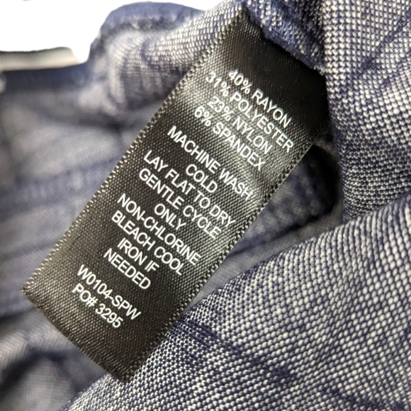 Betabrand Windowpane Stretch Dress Pants Career Womens Medium Navy Blue Pull On - Picture 8 of 11